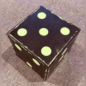 Black Dice Storage Box with white Dots